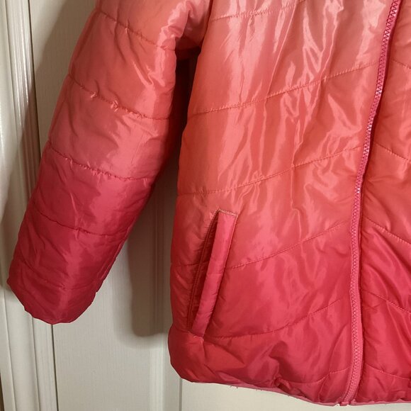 Eddie Bauer Girls Reversible Fleece Lined Puffer Coat Hooded Jacket Size X L - Picture 5 of 11